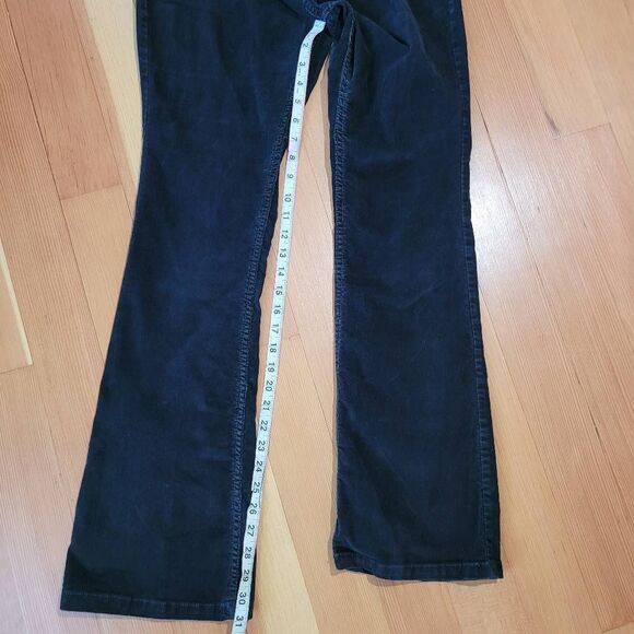 Vintage Y2K black‎ corduroy flared jeans bootcut bedazzled back pockets low rise - Picture 12 of 14